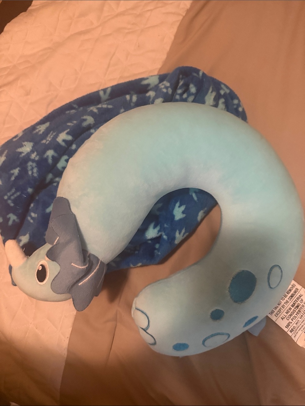 Comfort Bay Kids Throw & Neck Pillow Set Blue NWT